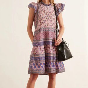 Sea New York Bianca Tiered Tunic Dress in Violet Size 8